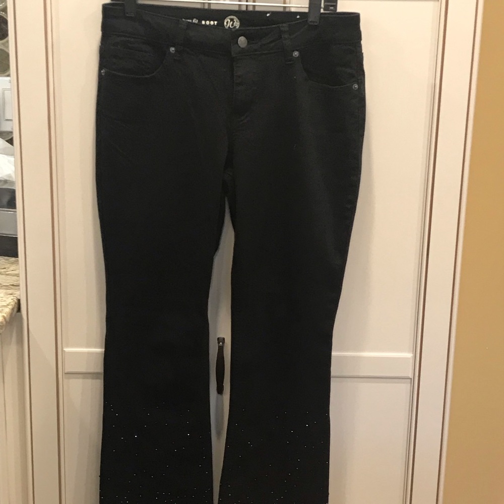 Boot Cut Jeans with Embellished Sparkly Leg Size 6